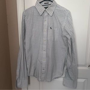 Mens Abercrombie and Fitch AF Muscle Casual bottom down plaid Shirt Med medium